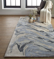 Orwell Hand Tufted Blue and Beige Rug by BD Fine Roomscene Image 1