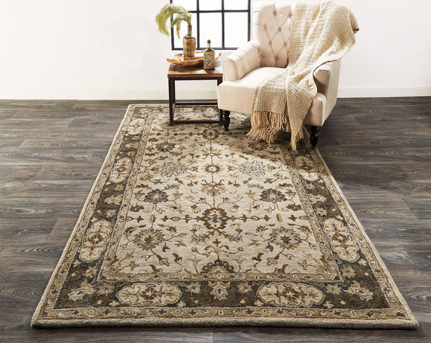 Botticino Hand Tufted Gray and Beige Rug by BD Fine Roomscene Image 1