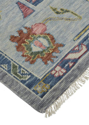 Larson Hand Knotted Gray and Blue Rug by BD Fine Corner Image 1