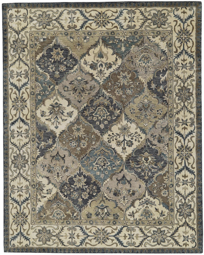 media image for Botticino Blue and Gray Rug by BD Fine Flatshot Image 1 258