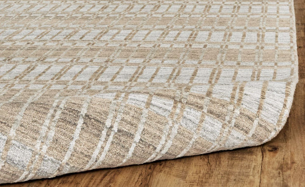 Odami Hand Woven Beige and Gray Rug by BD Fine Roll Image 1