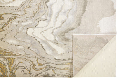 product image for Vanhorn Gold and Ivory Rug by BD Fine Fold Image 1 5