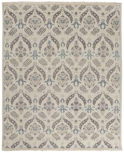 product image of Bennet Hand Knotted Beige and Blue Rug by BD Fine Flatshot Image 1 597