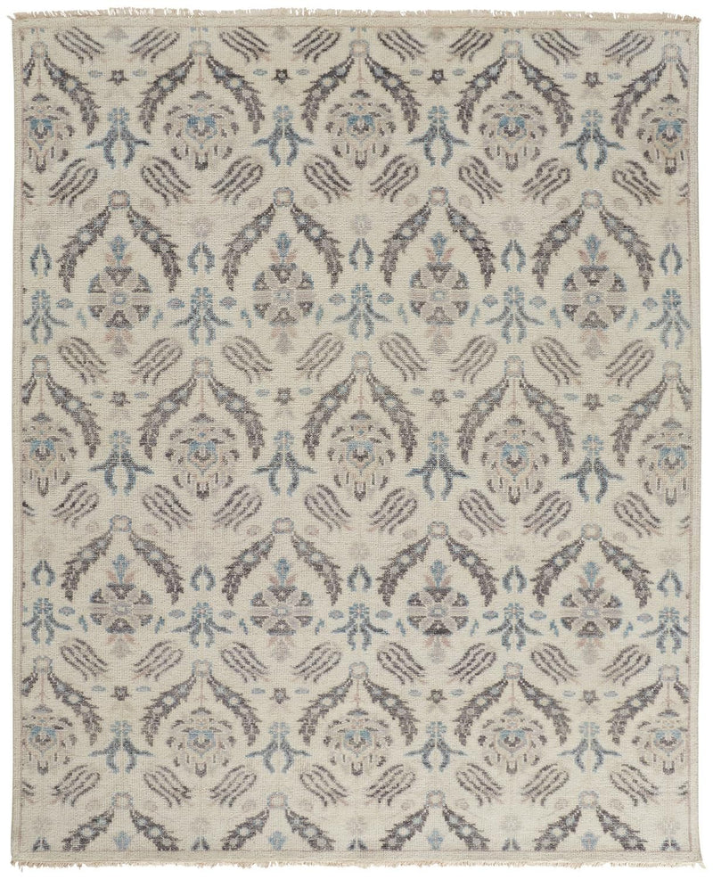 media image for Bennet Hand Knotted Beige and Blue Rug by BD Fine Flatshot Image 1 265