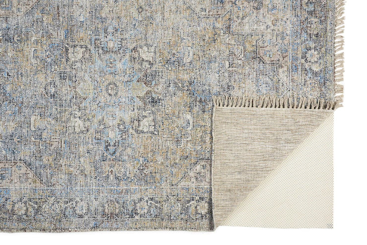 Ramey Hand Woven Blue and Gray Rug by BD Fine Fold Image 1
