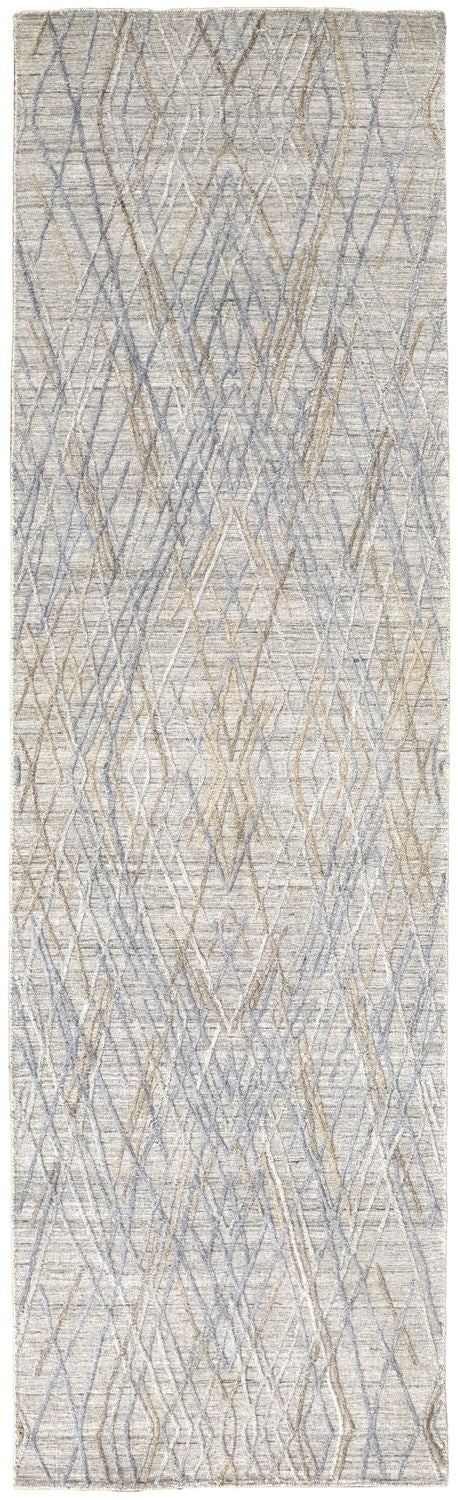 Huntley Hand Woven Gray and Blue Rug by BD Fine Flatshot Image 1