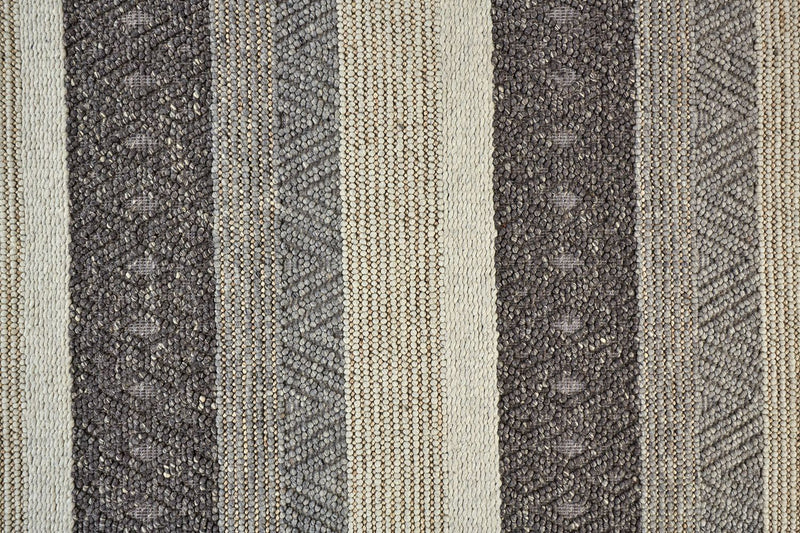 media image for Genet Hand Woven Chracoal Gray and Tan Rug by BD Fine Texture Image 1 273