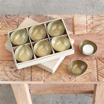 Alma Metal Tealight Holder - Boxed Set of 6 in Various Finishes