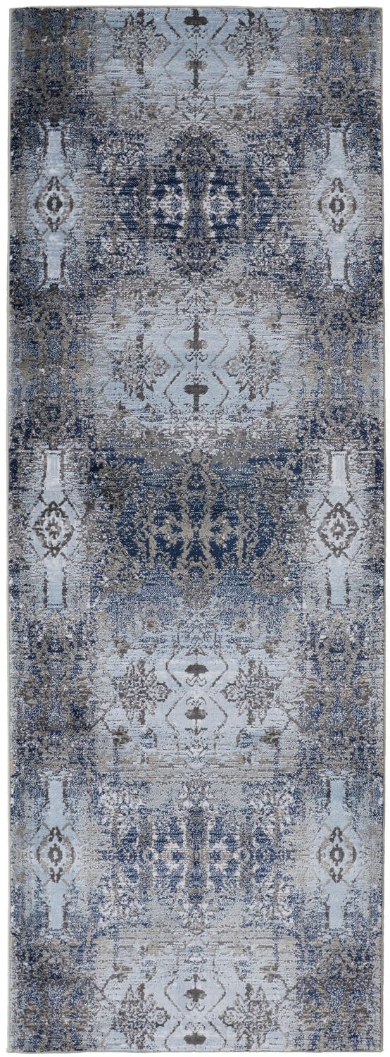 media image for Javers Ice Blue and Navy Rug by BD Fine Flatshot Image 1 281