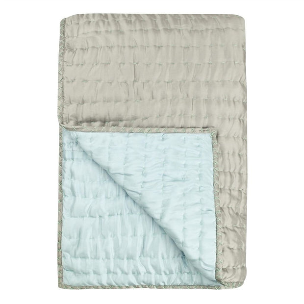 Chenevard Pebble & Duck Egg Reversible Quilt & Pillow Cases design by Designers Guild