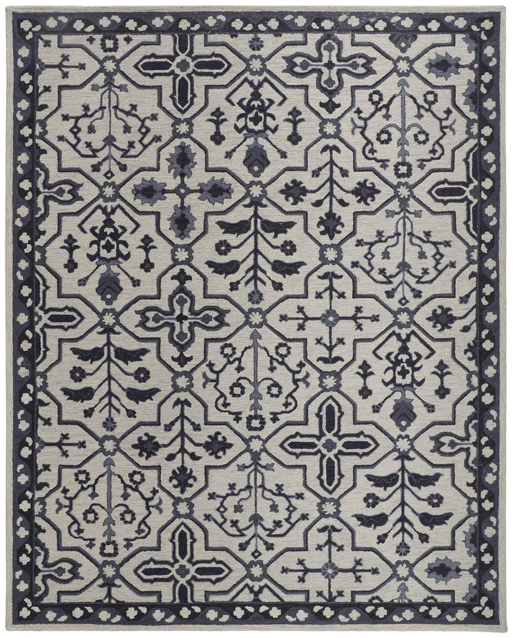 Faris Hand Tufted Gray and Black Rug by BD Fine Flatshot Image 1