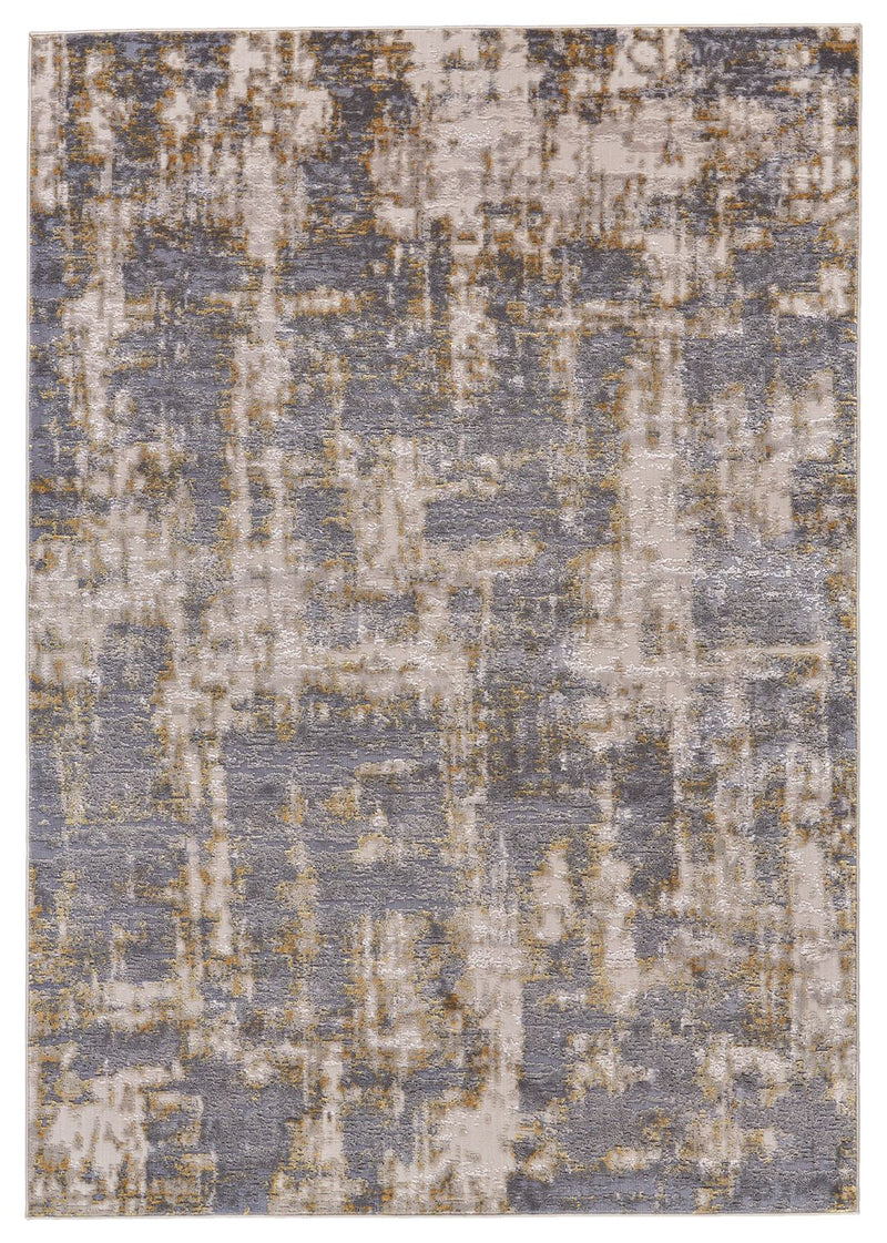 media image for Vanhorn Gray and Gold Rug by BD Fine Flatshot Image 1 265