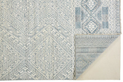 product image for Eckhart Hand Knotted Blue and Ivory Rug by BD Fine Fold Image 1 36