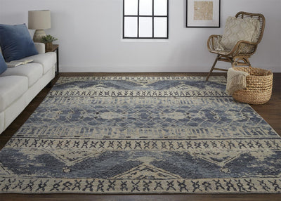 product image for Scottsdale Hand Knotted Blue and Tan Rug by BD Fine Roomscene Image 1 54