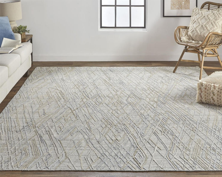 Huntley Hand Woven Gray and Blue Rug by BD Fine Roomscene Image 1