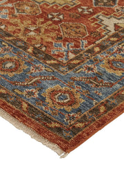 Irie Hand Knotted Rust and Blue Rug by BD Fine Corner Image 1