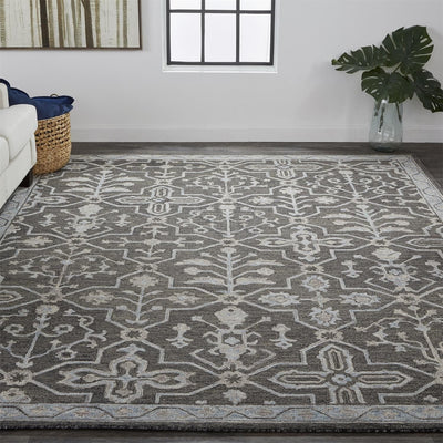 product image for Faris Gray and Blue Rug by BD Fine Roomscene Image 1 9