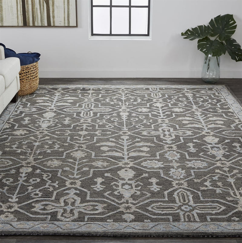 media image for Faris Gray and Blue Rug by BD Fine Roomscene Image 1 230