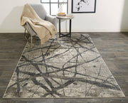 Kiba Warm Gray and Charcoal Rug by BD Fine Roomscene Image 1