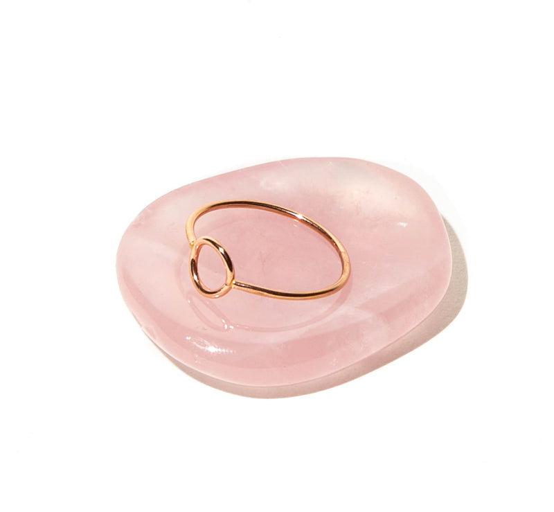 media image for Rose Quartz Crystal Ring Holder I Worry Stone by Tiny Bandit 262