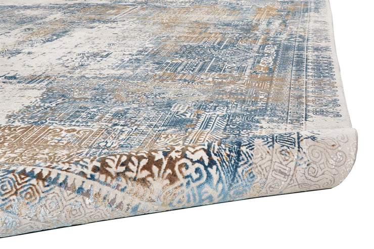 Lindstra Blue and Gray Rug by BD Fine Roll Image 1