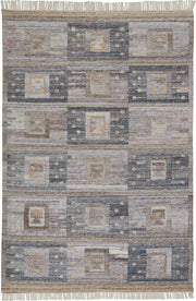 Elstow Hand Woven Gray and Tan Rug by BD Fine Flatshot Image 1