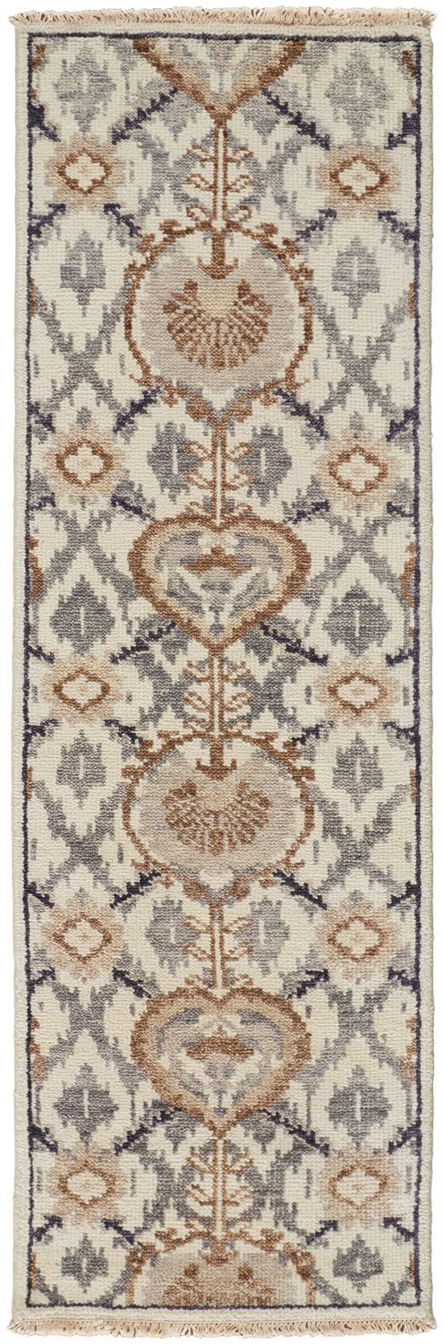 Bennet Hand Knotted Beige and Gray Rug by BD Fine Flatshot Image 1