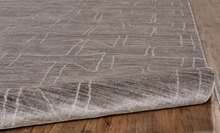 Miska Hand Woven Gray and Ivory Rug by BD Fine Roll Image 1