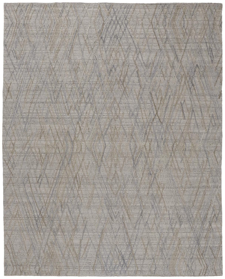 Huntley Hand Woven Gray and Blue Rug by BD Fine Flatshot Image 1