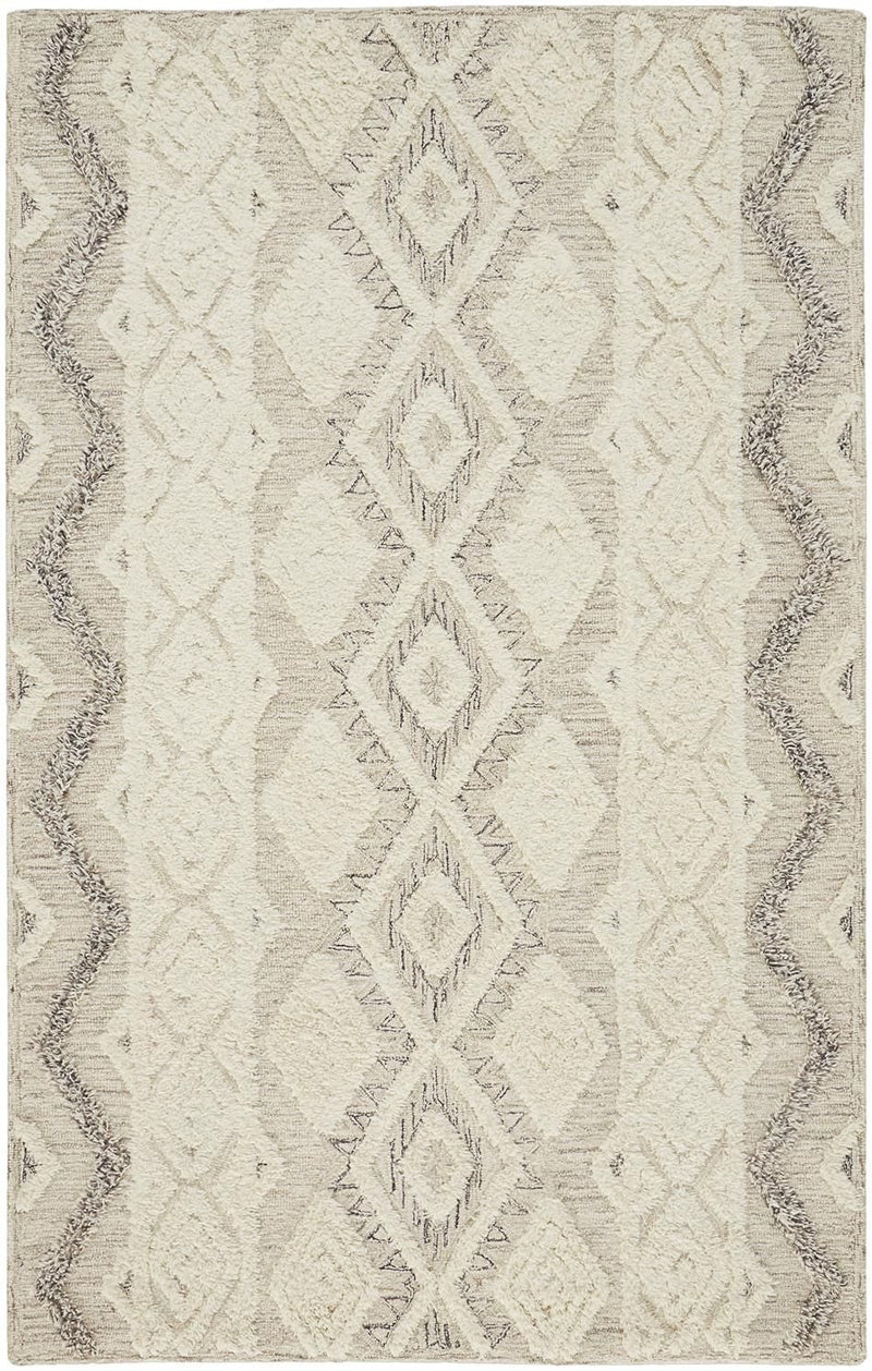 media image for Elika Hand Tufted Ivory and Gray Rug by BD Fine Flatshot Image 1 273