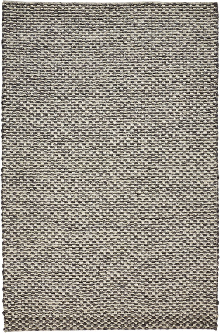 Genet Hand Woven Gray and Ivory Rug by BD Fine Flatshot Image 1