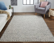Genet Hand Woven Gray and Ivory Rug by BD Fine Roomscene Image 1