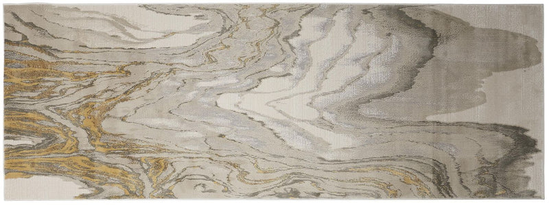 media image for Vanhorn Gold and Ivory Rug by BD Fine Flatshot Image 1 20