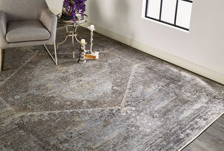 Melmas Gray and Silver Rug by BD Fine Roomscene Image 1