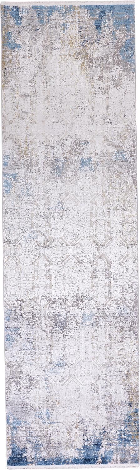 media image for Lindstra Ivory and Blue Rug by BD Fine Flatshot Image 1 227