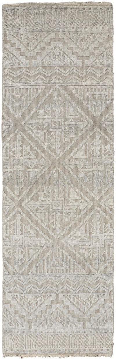 product image for Eckhart Hand Knotted Ivory and Tan Rug by BD Fine Flatshot Image 1 4