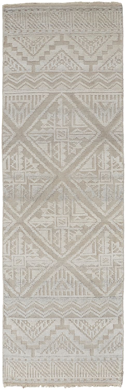 media image for Eckhart Hand Knotted Ivory and Tan Rug by BD Fine Flatshot Image 1 270