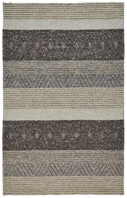 Genet Hand Woven Chracoal Gray and Tan Rug by BD Fine Flatshot Image 1