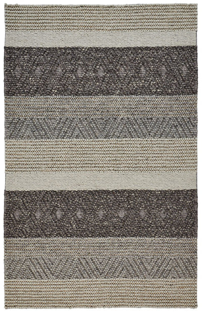 product image of Genet Hand Woven Chracoal Gray and Tan Rug by BD Fine Flatshot Image 1 515