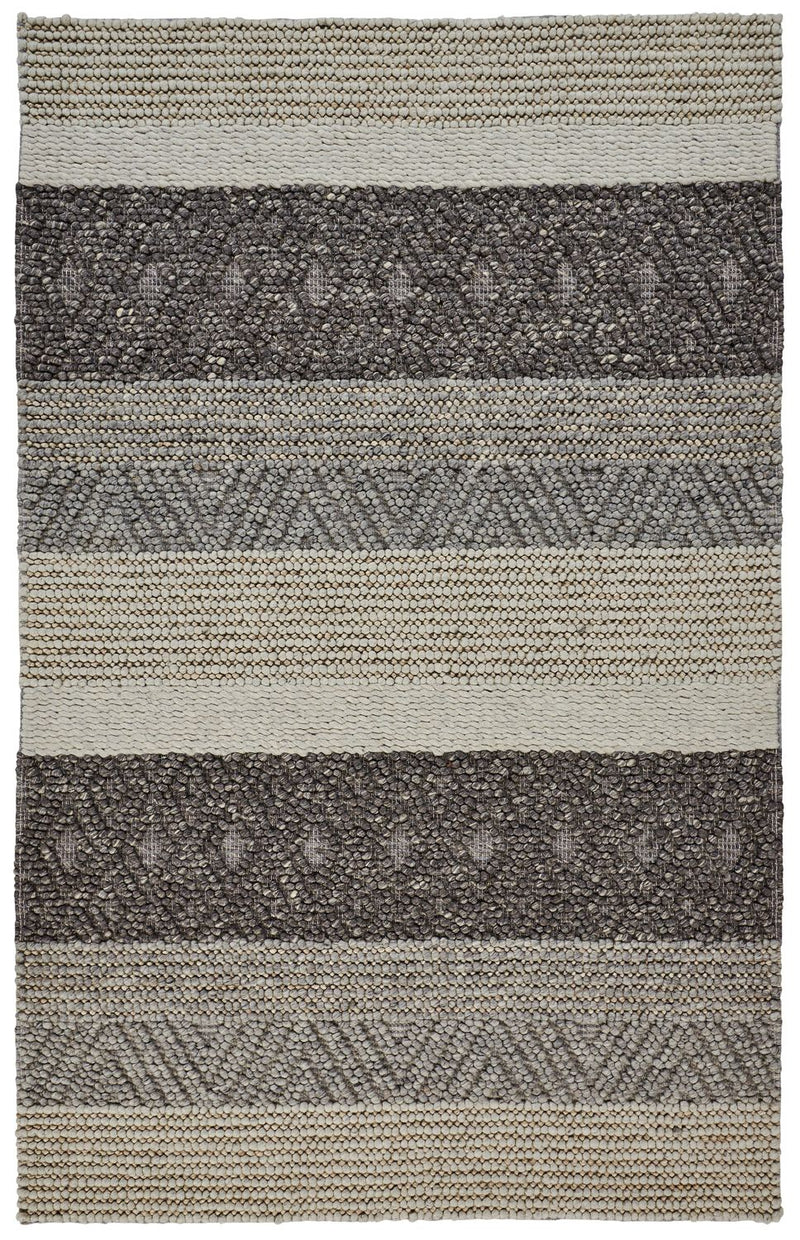 media image for Genet Hand Woven Chracoal Gray and Tan Rug by BD Fine Flatshot Image 1 22