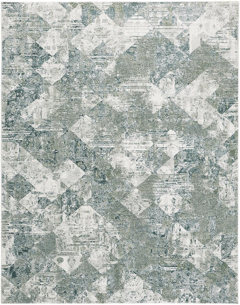 media image for Halton Green and Ivory Rug by BD Fine Flatshot Image 1 287