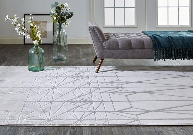 Orin Ivory and Silver Rug by BD Fine Roomscene Image 1