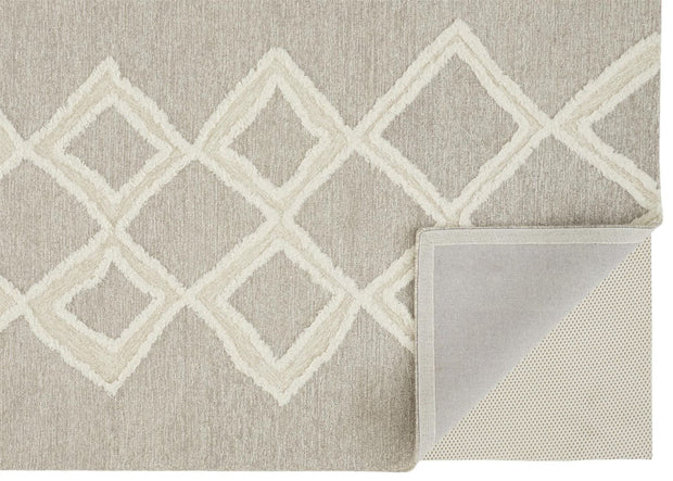 Elika Hand Tufted Taupe and Ivory Rug by BD Fine Fold Image 1