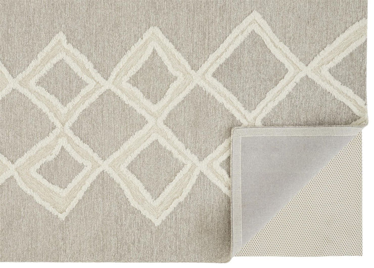 Elika Hand Tufted Taupe and Ivory Rug by BD Fine Fold Image 1