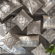 Anders ADR-003 Hand Woven Square Pillow Cream, Medium Gray, Khaki by Surya