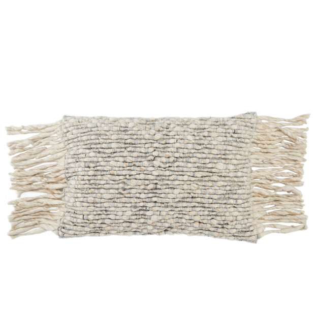 Cilo Textured Pillow in Cream & Light Gray by Jaipur Living