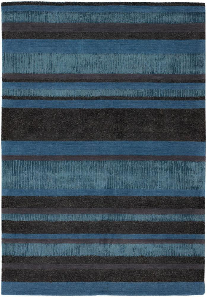 Amigo Collection Hand-Woven Area Rug in Blue, Grey, & Charcoal