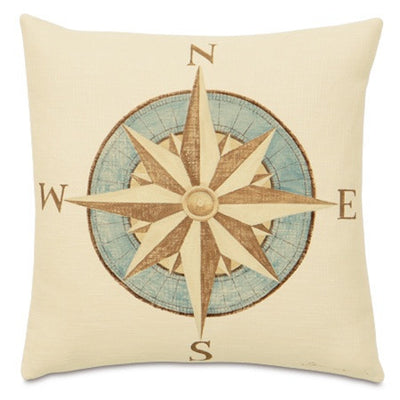 product image of Captain's Compass Hand-Painted Designer Pillow design by Studio 773 576