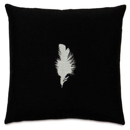 Tuxedo Feather Embroidered Designer Pillow design by Studio 773