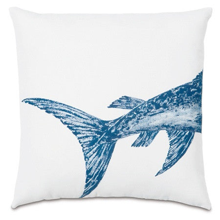 Swordfish Tail Hand-Painted Designer Pillow design by Studio 773